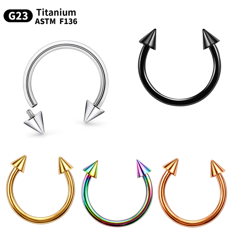 Body Jewelry Internally Threaded - 1PC G23 tytanowy okrągły Piercing nos