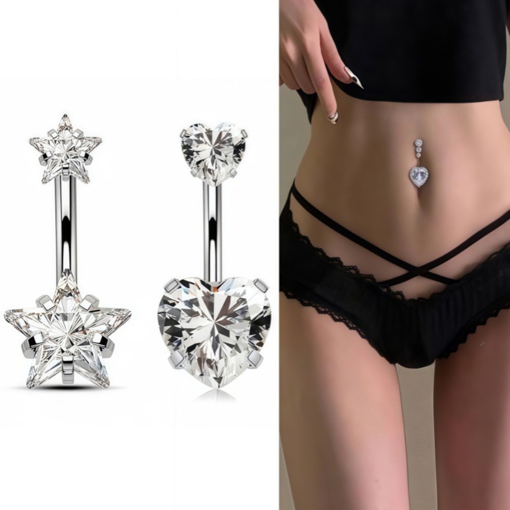 Body Jewelry Belly Button Rings - Kolczyki do pępka ze stali nierdzewnej