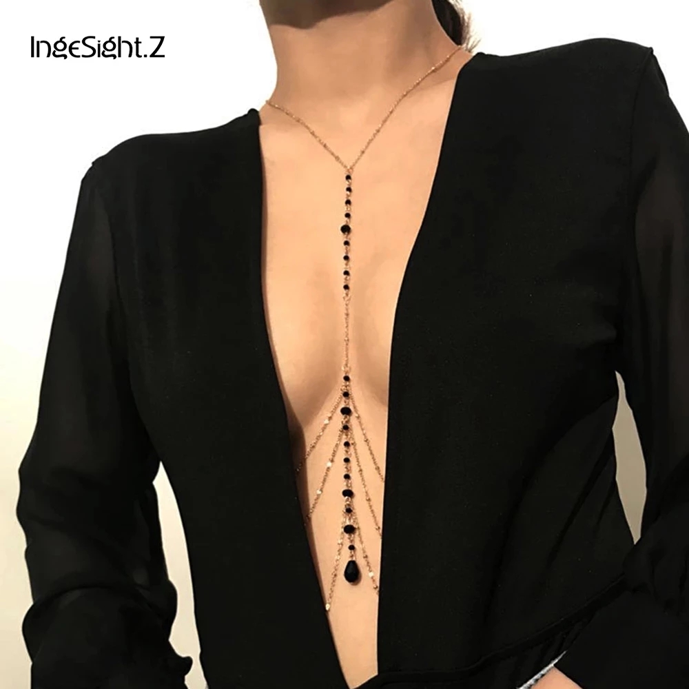 Body Jewelry Necklace - IngeSight.Z prosty łańcuszek w stylu łańcuszek