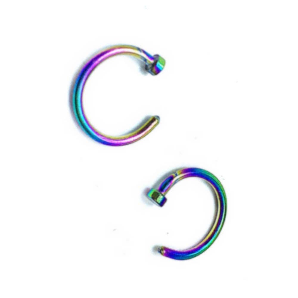 Body Jewelry Septum - Cienkie kolczyki w kształcie litery C,