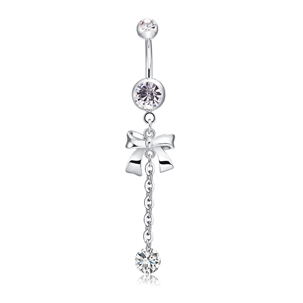 Body Jewelry Internally Threaded - 925 srebro Sterling do pępka wyczyść