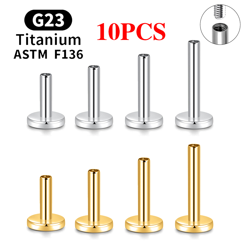 Body Jewelry Internally Threaded - 10 sztuk G23 tytanowy Piercing kolczyki