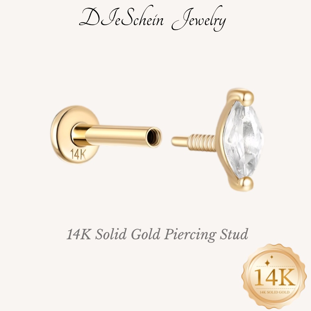 Body Jewelry Septum - DIeSchein Kolczyk z 14-karatowego złota do