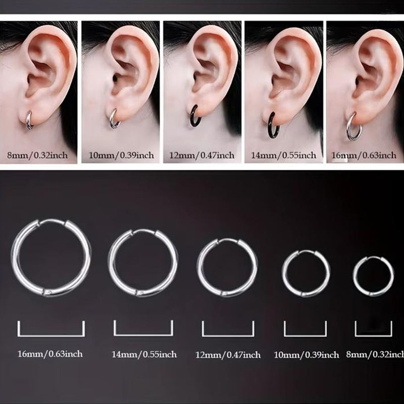Helix Cartilage Ring - 5 szt. Minimalistyczne kolczyki kółka do