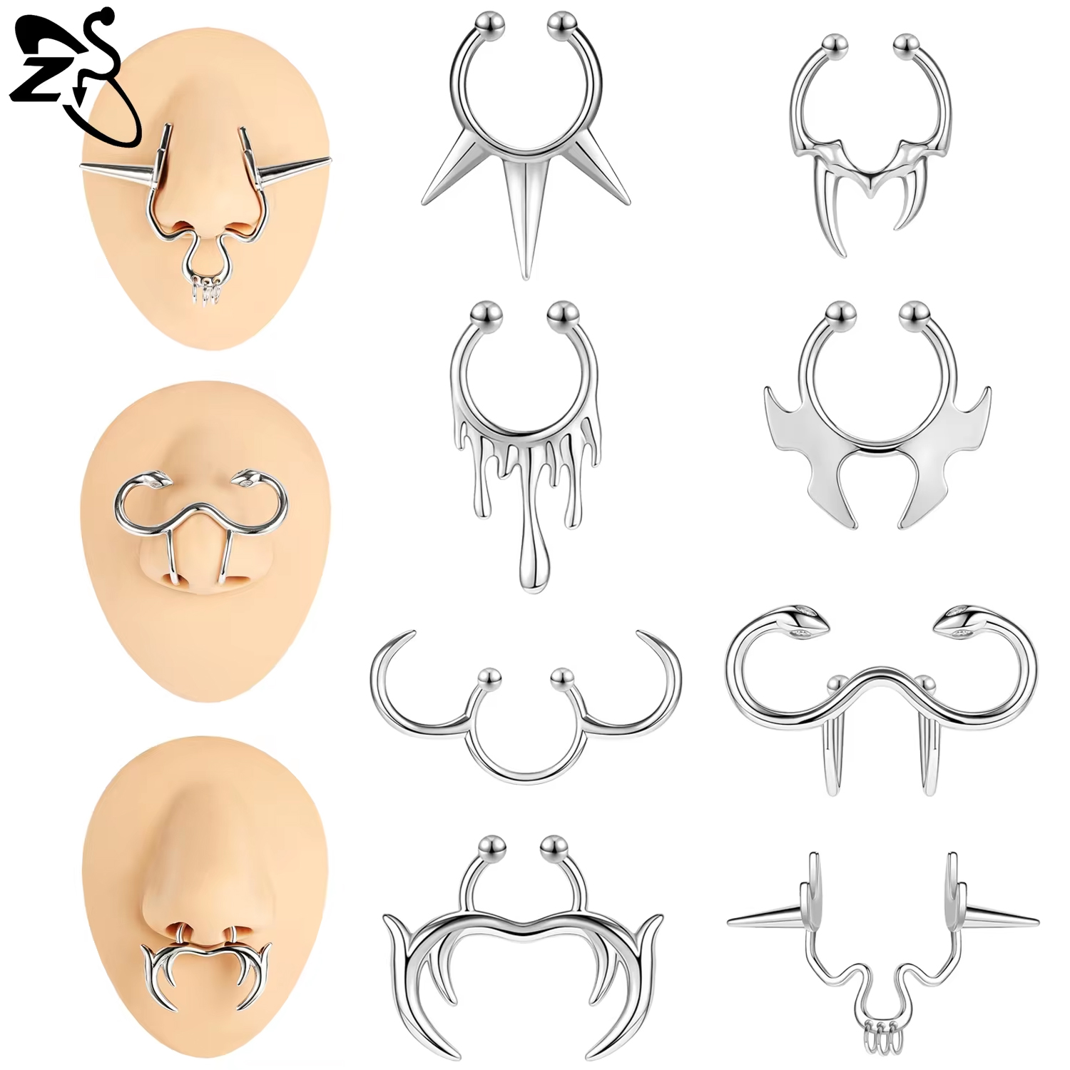 Body Jewelry Septum - ZS 1 Piece Punk Stlye Fake