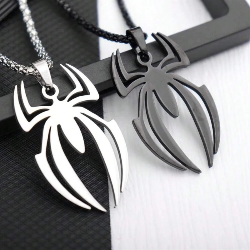 Body Jewelry Goth - Gotycki naszyjnik w kształcie pająka, stal