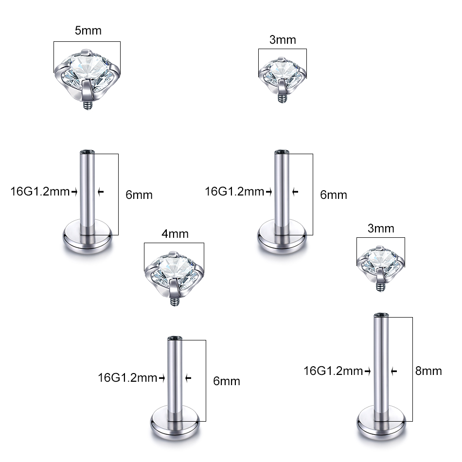 10 sztuk G23 tytanowe Labret p – Body Jewelry Internally Threaded recenzja i cena