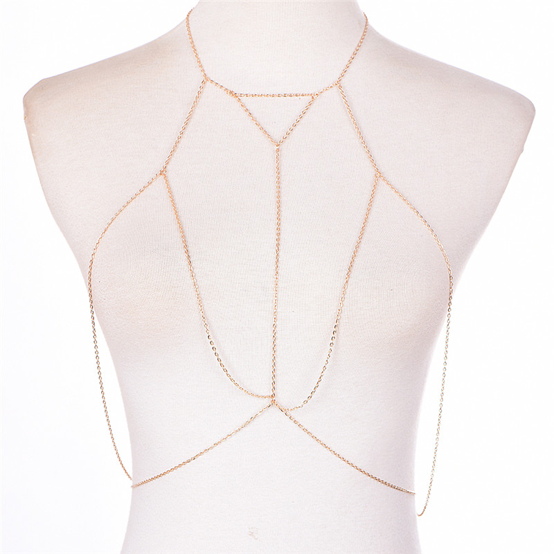 Złote srebrne modne ogniwo sta – Body Jewelry Necklace recenzja i cena