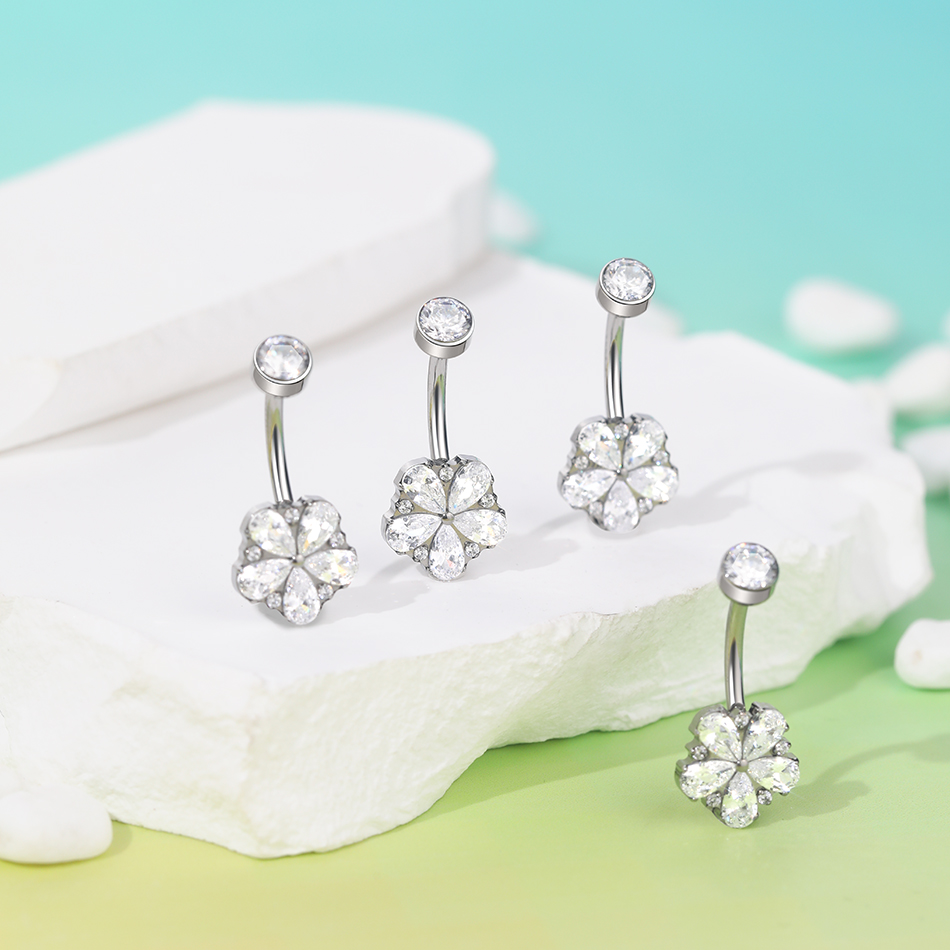 1Pc tytanowa cyrkonia kolczyk  – Body Jewelry Internally Threaded recenzja i cena