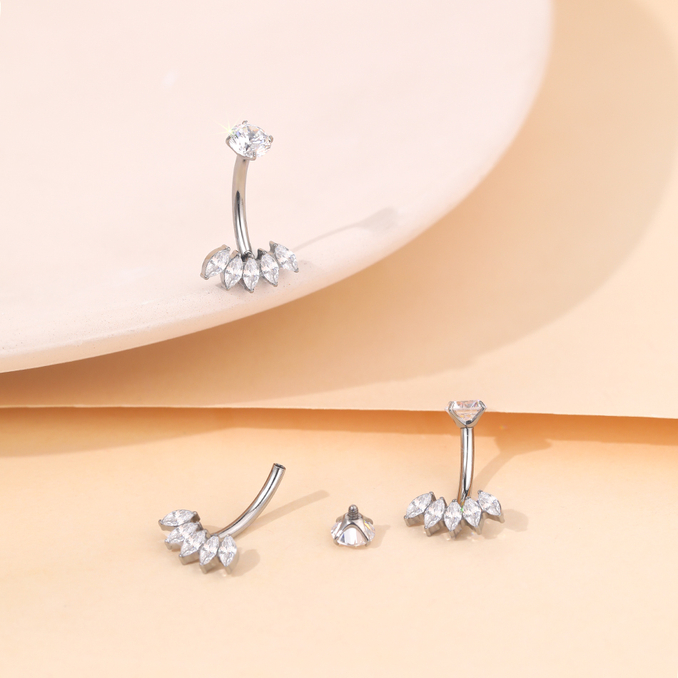1Pc tytanowa cyrkonia kolczyk  – Body Jewelry Internally Threaded recenzja i cena