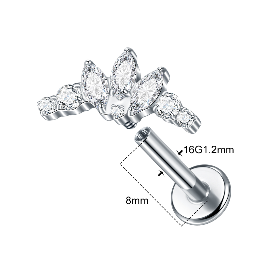1 szt. Tytanowo-cyrkoniowe kol – Body Jewelry Internally Threaded recenzja i cena