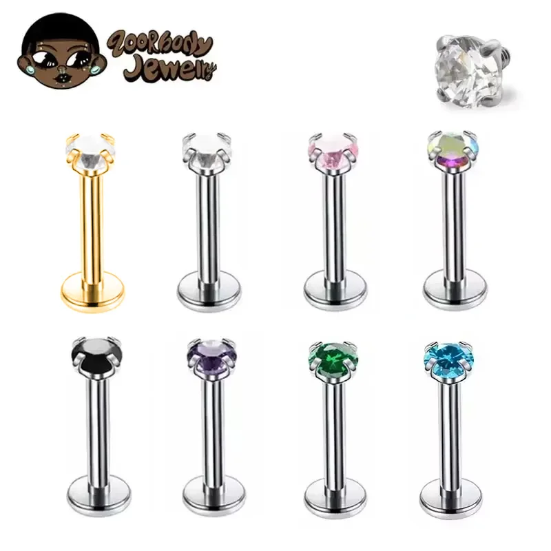 1Pcs G23 Titanium Piercing CZ  – Body Jewelry Internally Threaded recenzja i cena