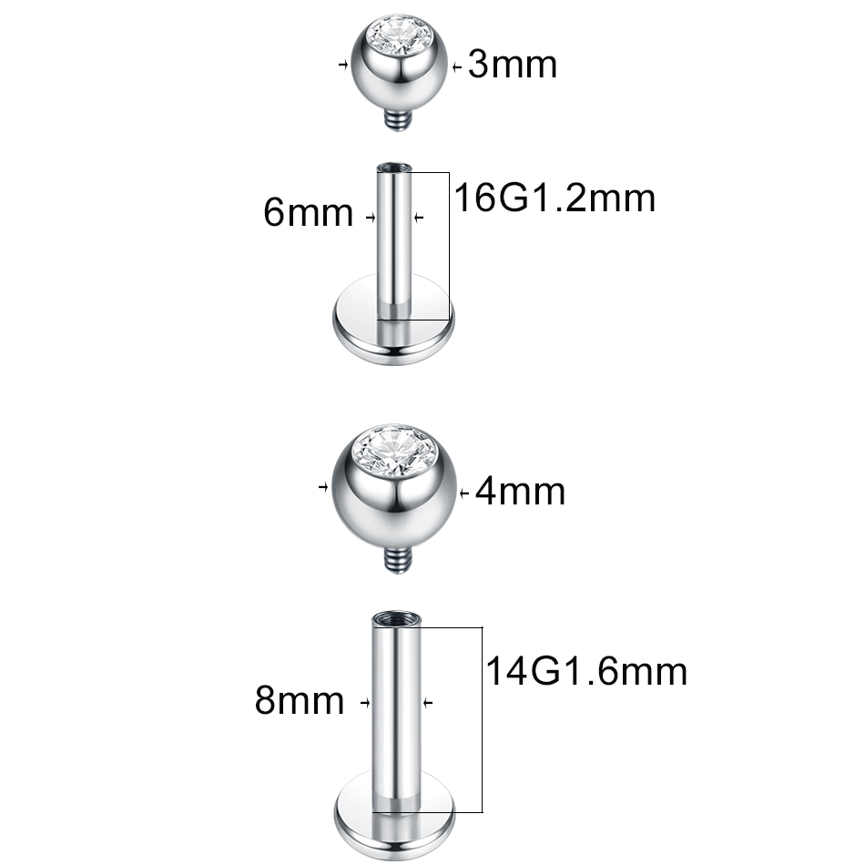 G23 Titanium Labret Piercing L – Body Jewelry Internally Threaded recenzja i cena