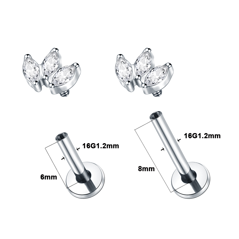 1szt Labret Piercing Titanium  – Body Jewelry Internally Threaded recenzja i cena
